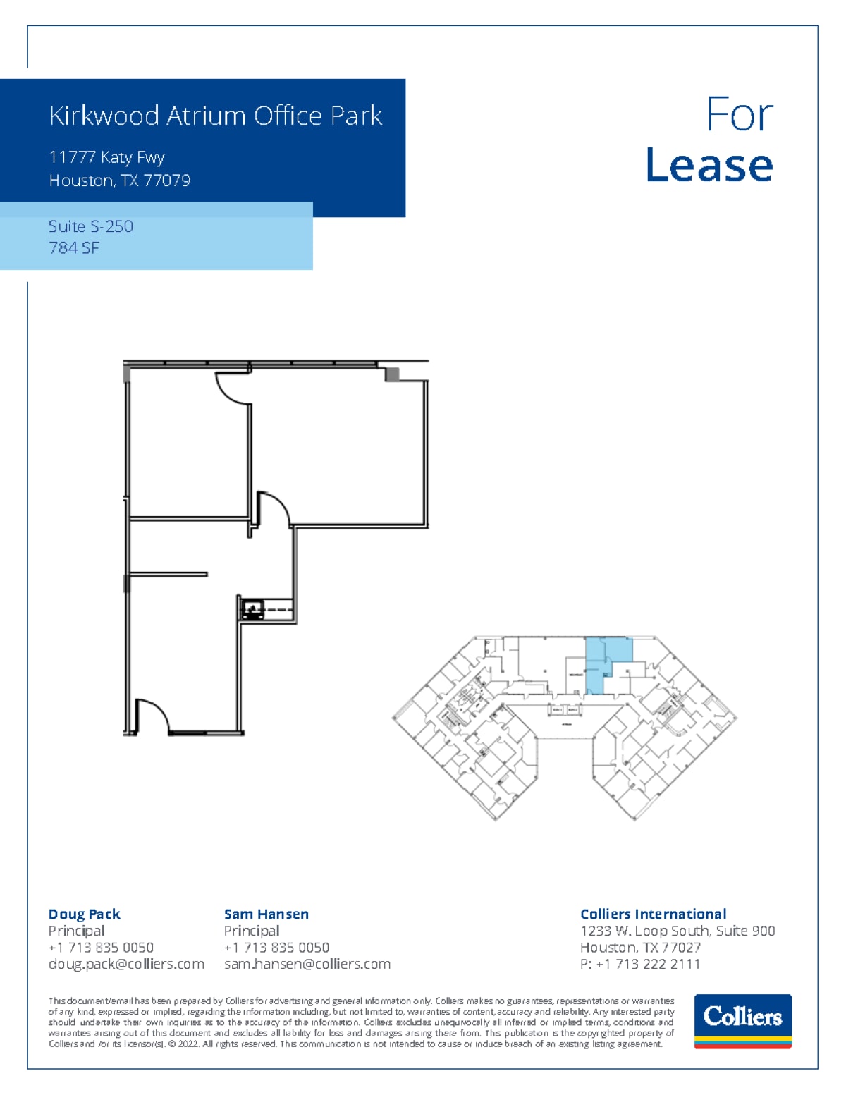 11777 Katy Fwy, Houston, TX à louer Plan d’étage- Image 1 de 2