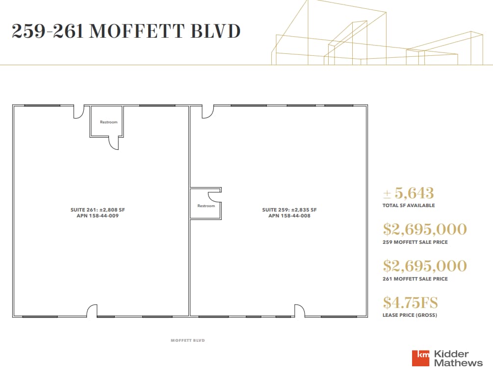 259-261 Moffett Blvd, Mountain View, CA 94043 - Unit 259 -  - Floor Plan - Image 1 of 4