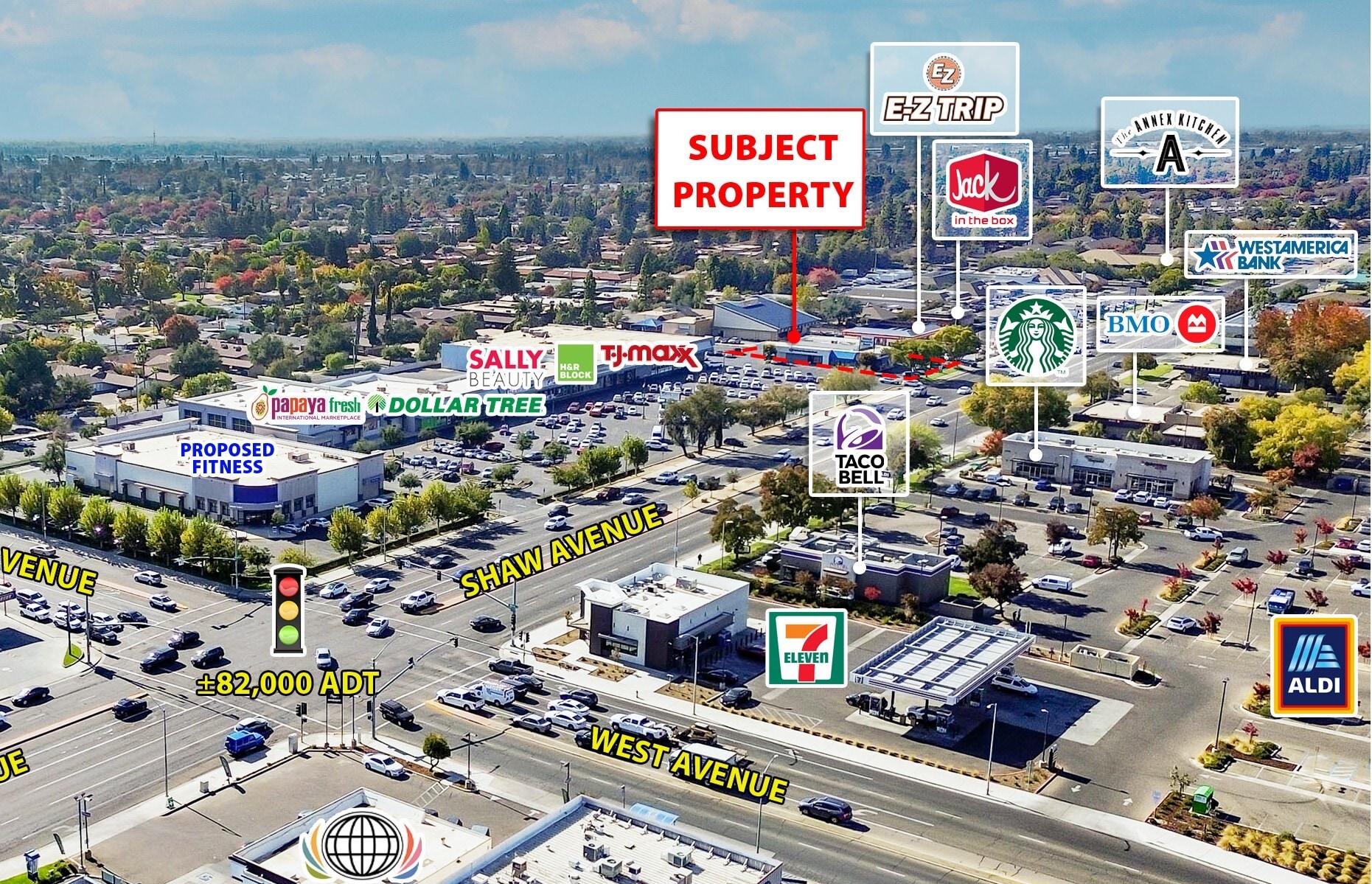 2151 W Shaw Ave, Fresno, CA for sale Aerial- Image 1 of 9