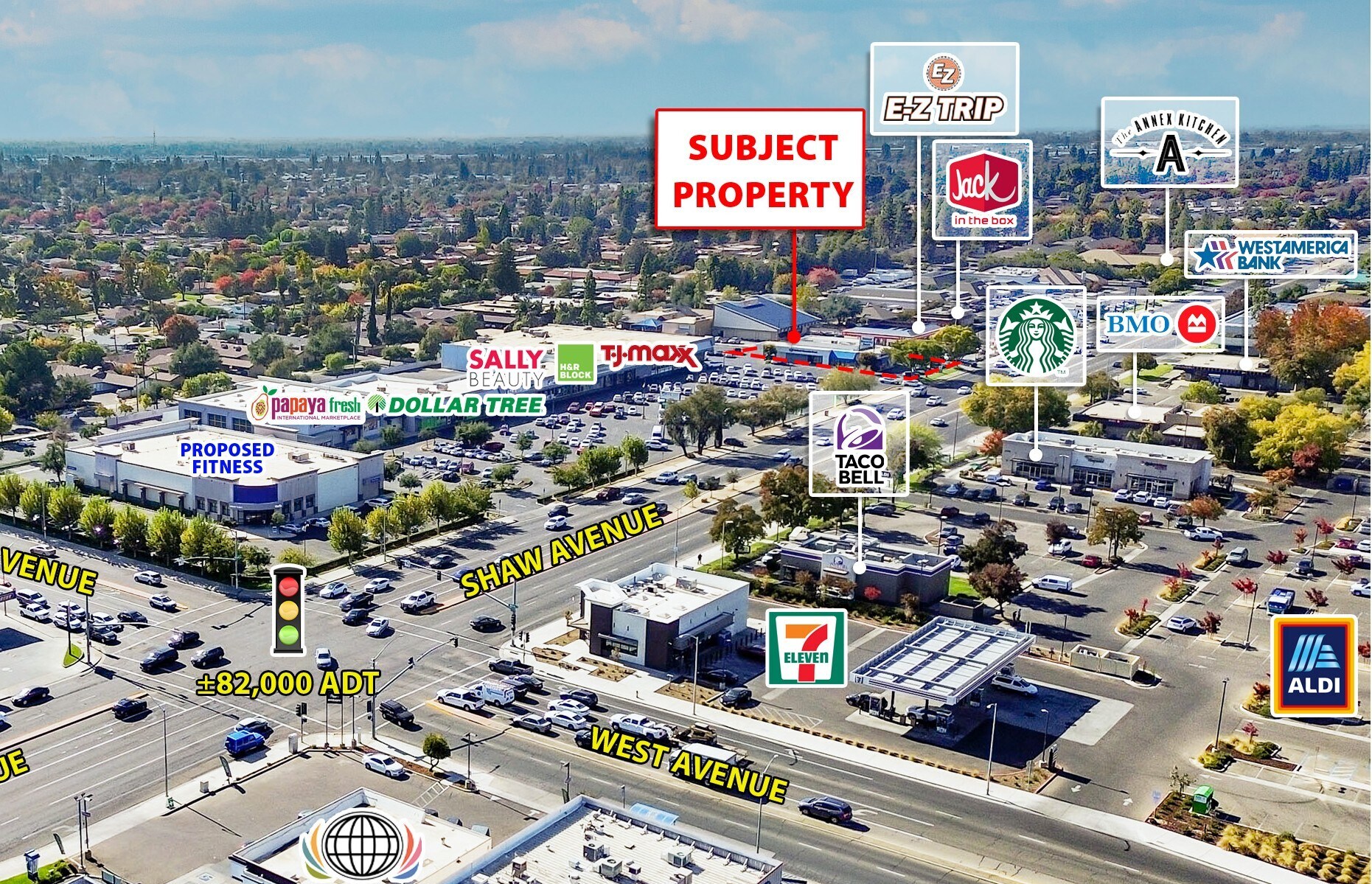 2151 W Shaw Ave, Fresno, CA à vendre Aérien- Image 1 de 9
