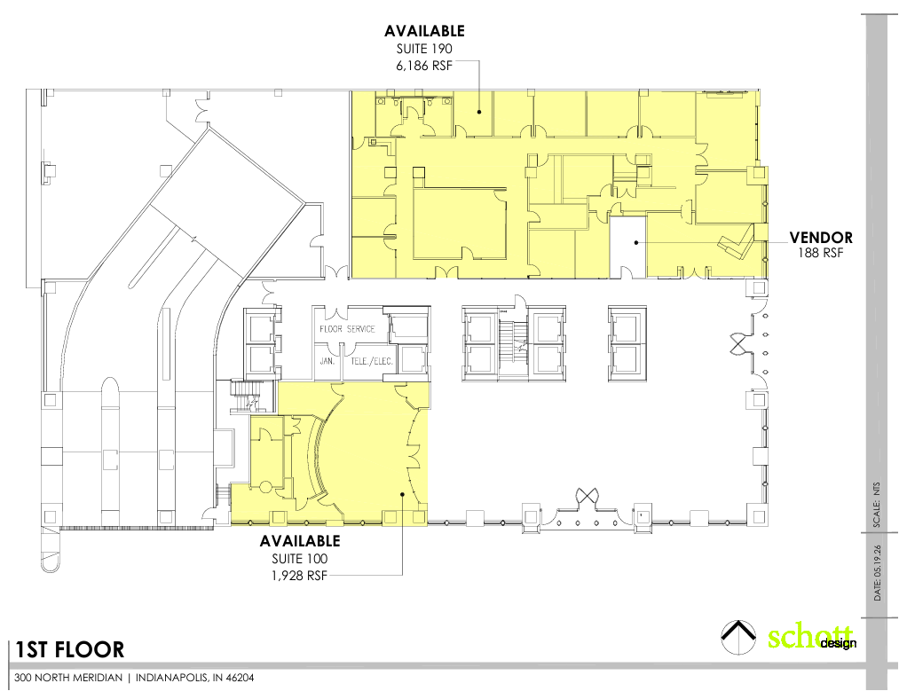 300 N Meridian St, Indianapolis, IN à louer Plan d’étage- Image 1 de 1