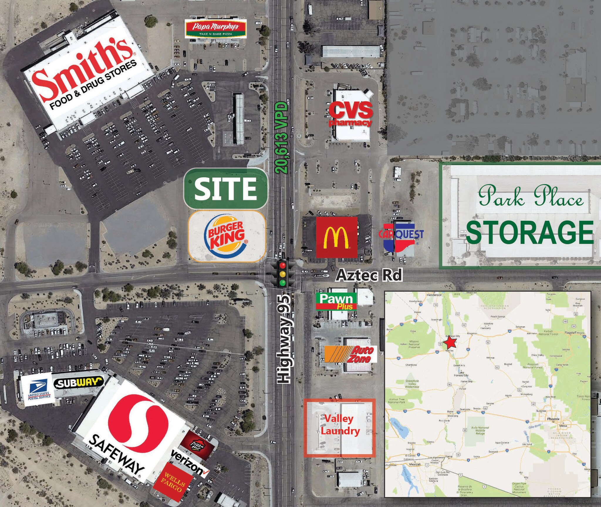 NWC Hwy 95 & Aztec Rd, Bullhead City Fort Mohave, AZ for sale Aerial- Image 1 of 1