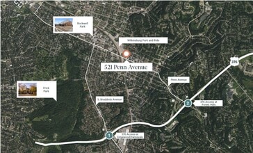 521 Penn Ave, Pittsburgh, PA - Aérien Vue de la carte - Image1