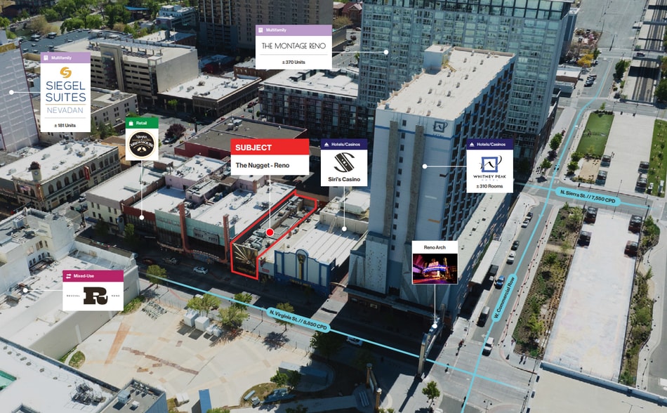 231 & 233 N Virginia St., Reno, NV à vendre - Aérien - Image 2 de 3