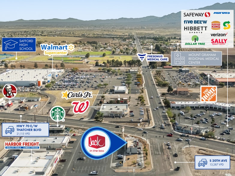 1990 W Thatcher Blvd, Safford, AZ for sale - Aerial - Image 2 of 3