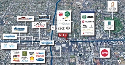 1940 E Camelback Rd, Phoenix, AZ - Aerial  map view