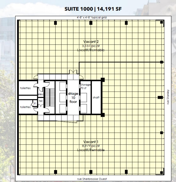 1130 Sherbrooke St W, Montréal, QC à louer Plan d’étage- Image 1 de 1