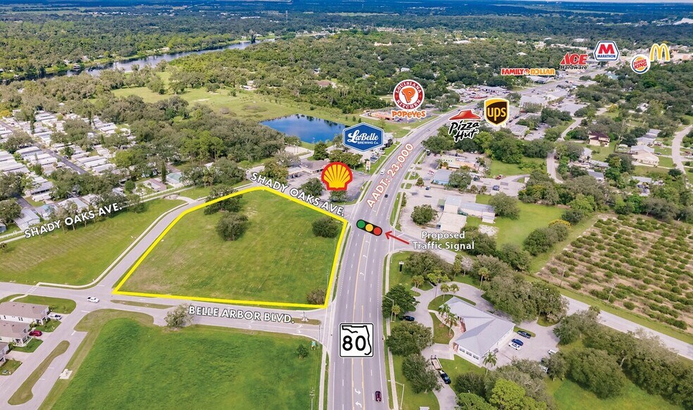 W. Hickpochee Ave. & Shady Oaks Ave, LaBelle, FL à vendre - Aérien - Image 1 de 7