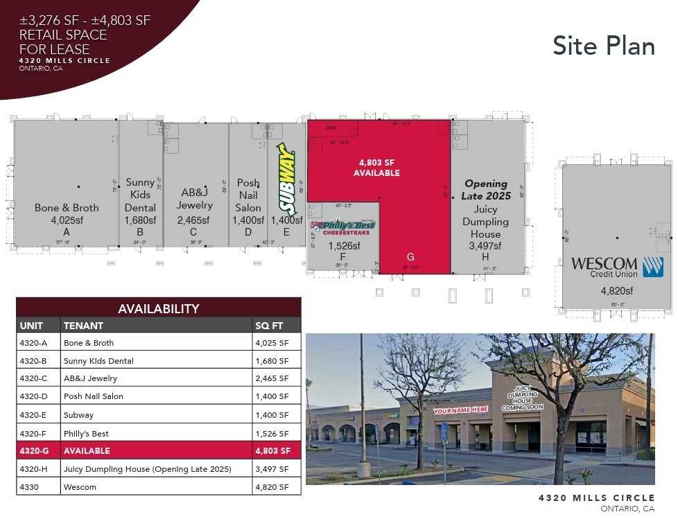 4310-4350 Mills Cir, Ontario, CA à louer Plan de site- Image 1 de 3