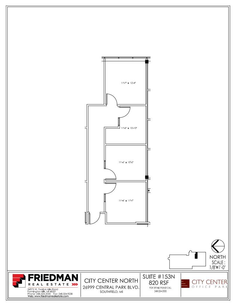 26777-26999 Central Park Blvd, Southfield, MI à louer Plan d  tage- Image 1 de 2