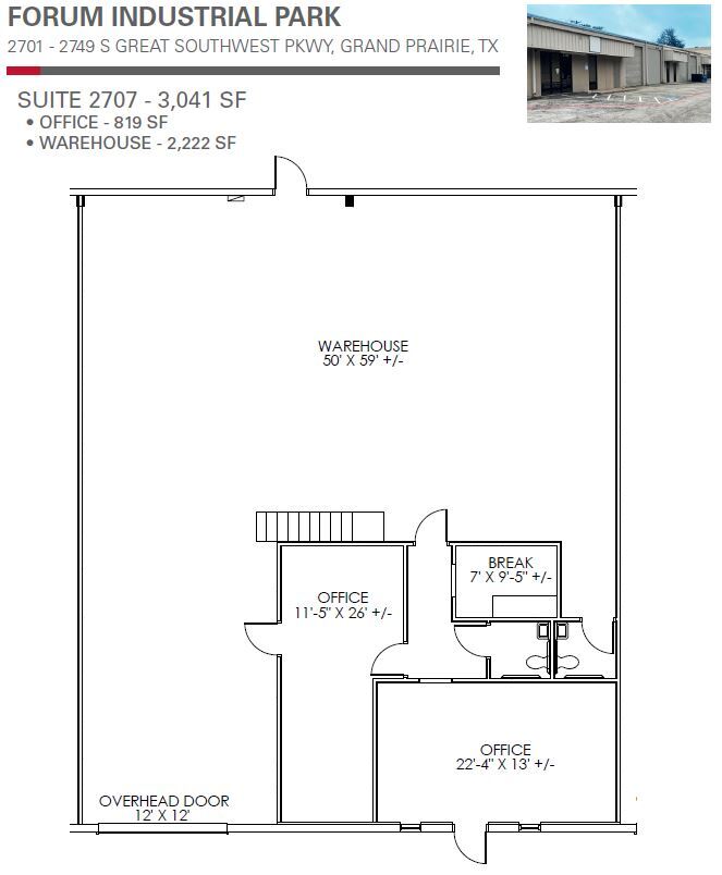 2701-2749 S Great Southwest Pky, Grand Prairie, TX for lease Floor Plan- Image 1 of 1