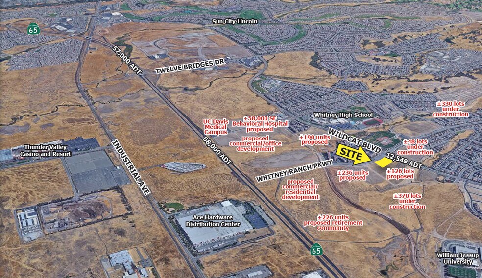 Swc Whitney Ranch Parkway & Wildcat Blvd, Rocklin, CA for sale - Aerial - Image 2 of 5