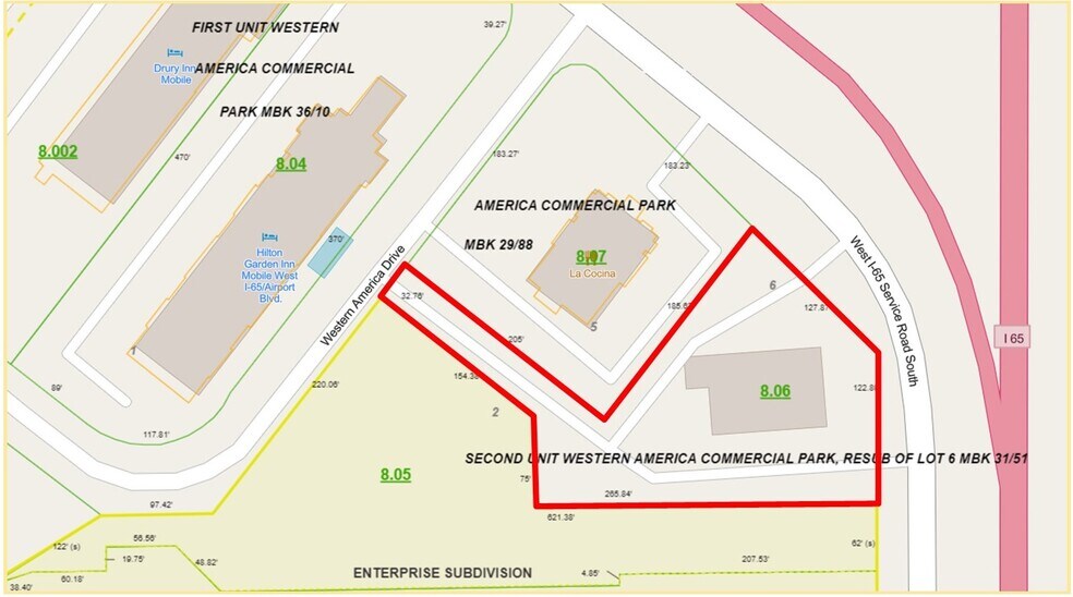 836 W I65 Service Rd S, Mobile, AL à vendre - Plan cadastral - Image 2 de 3
