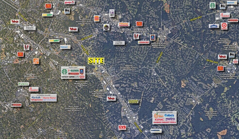 5226 E Independence Blvd, Charlotte, NC à louer - Aérien - Image 3 de 3