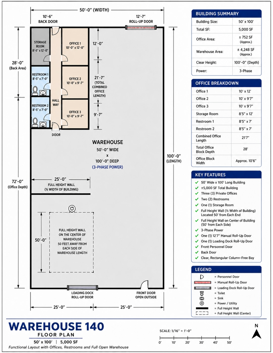 60-130 Industrial Way, Brisbane, CA à louer Plan d’étage- Image 1 de 9