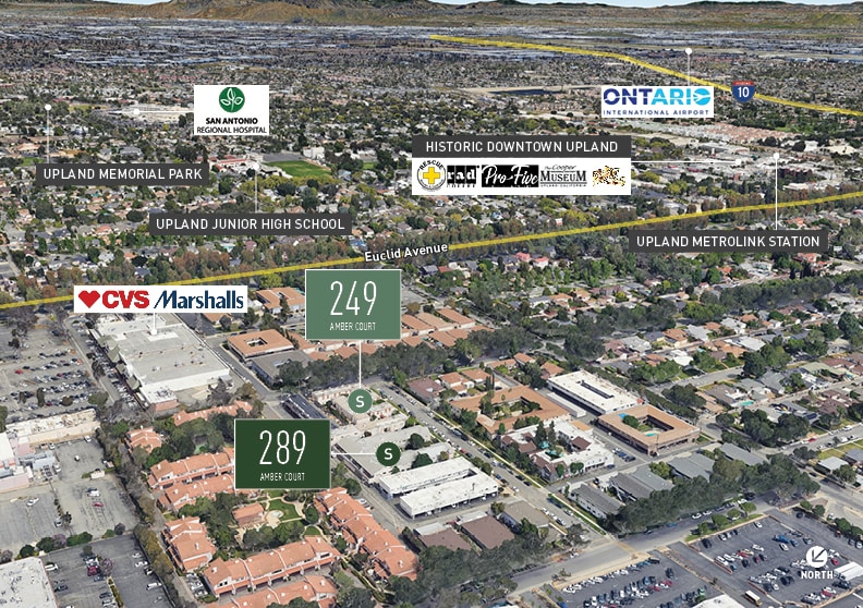 38 Units | Prime Upland | Value-Add portfolio of 2 properties for sale on LoopNet.ca - Aerial - Image 2 of 12