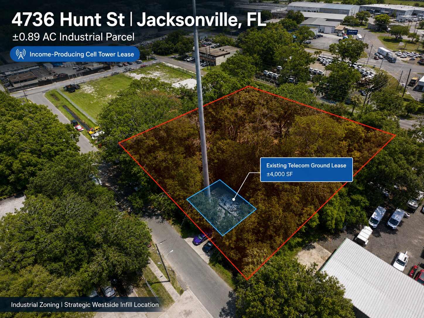 4736 Hunt St, Jacksonville, FL à vendre Aérien- Image 1 de 15
