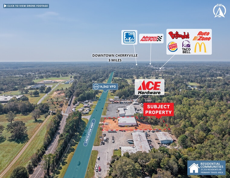 2301 Lincolnton Hwy, Cherryville, NC for sale - Aerial - Image 2 of 4