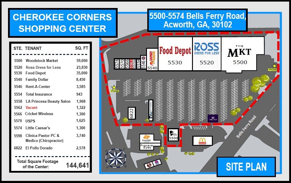 5500-5598 Bells Ferry Rd, Acworth, GA à louer Photo principale- Image 1 de 9