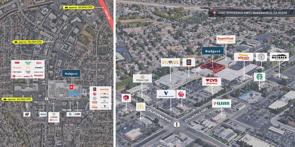 5000 Stockdale Hwy, Bakersfield, CA for sale - Aerial - Image 3 of 6