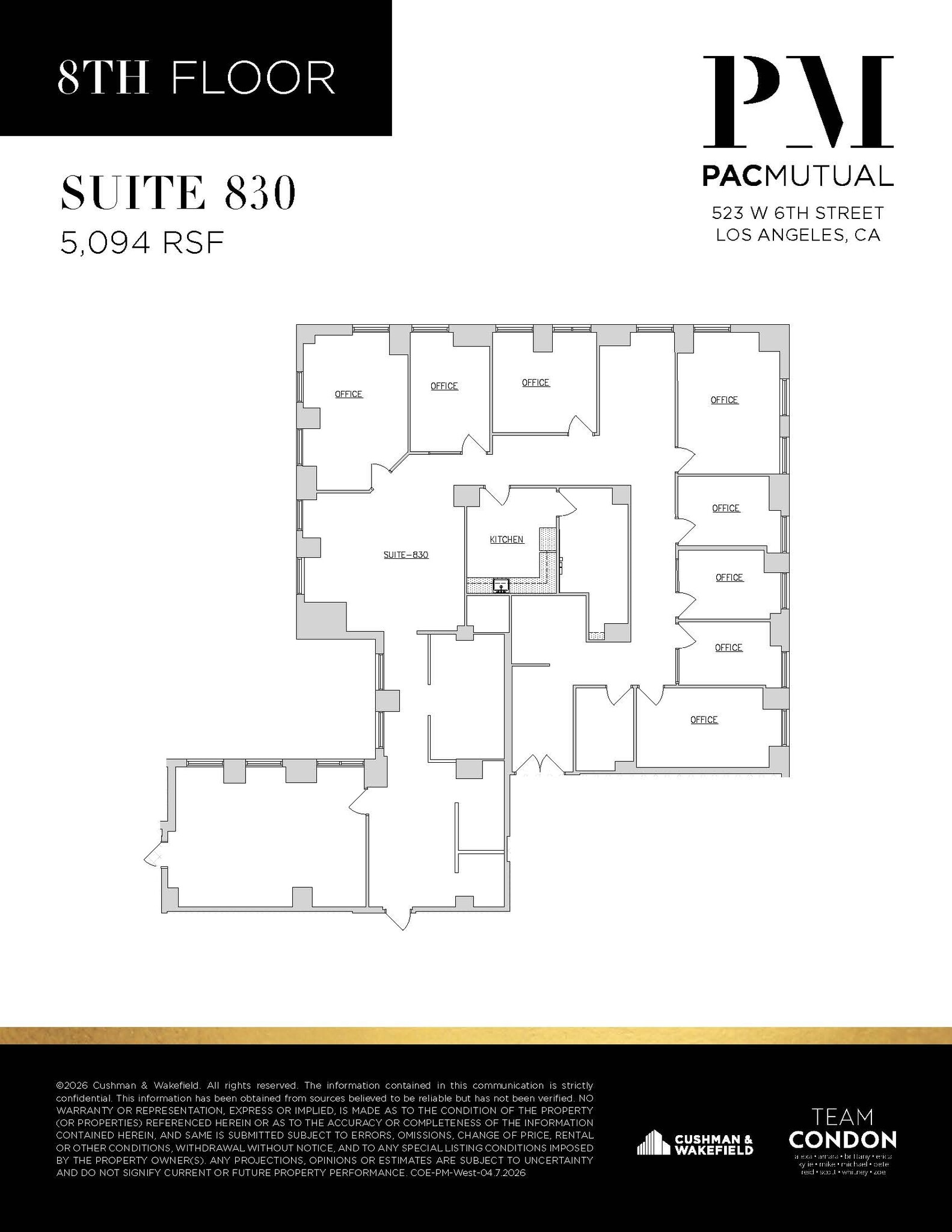 523 W 6th St, Los Angeles, CA à louer Plan d’étage- Image 1 de 1