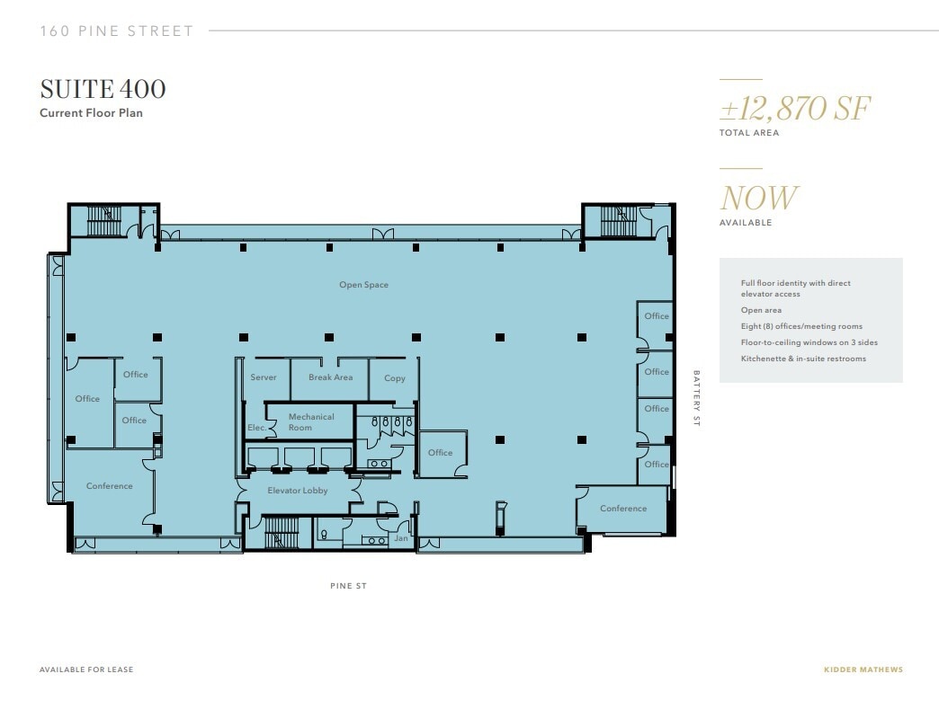 160 Pine St, San Francisco, CA for lease Floor Plan- Image 1 of 2