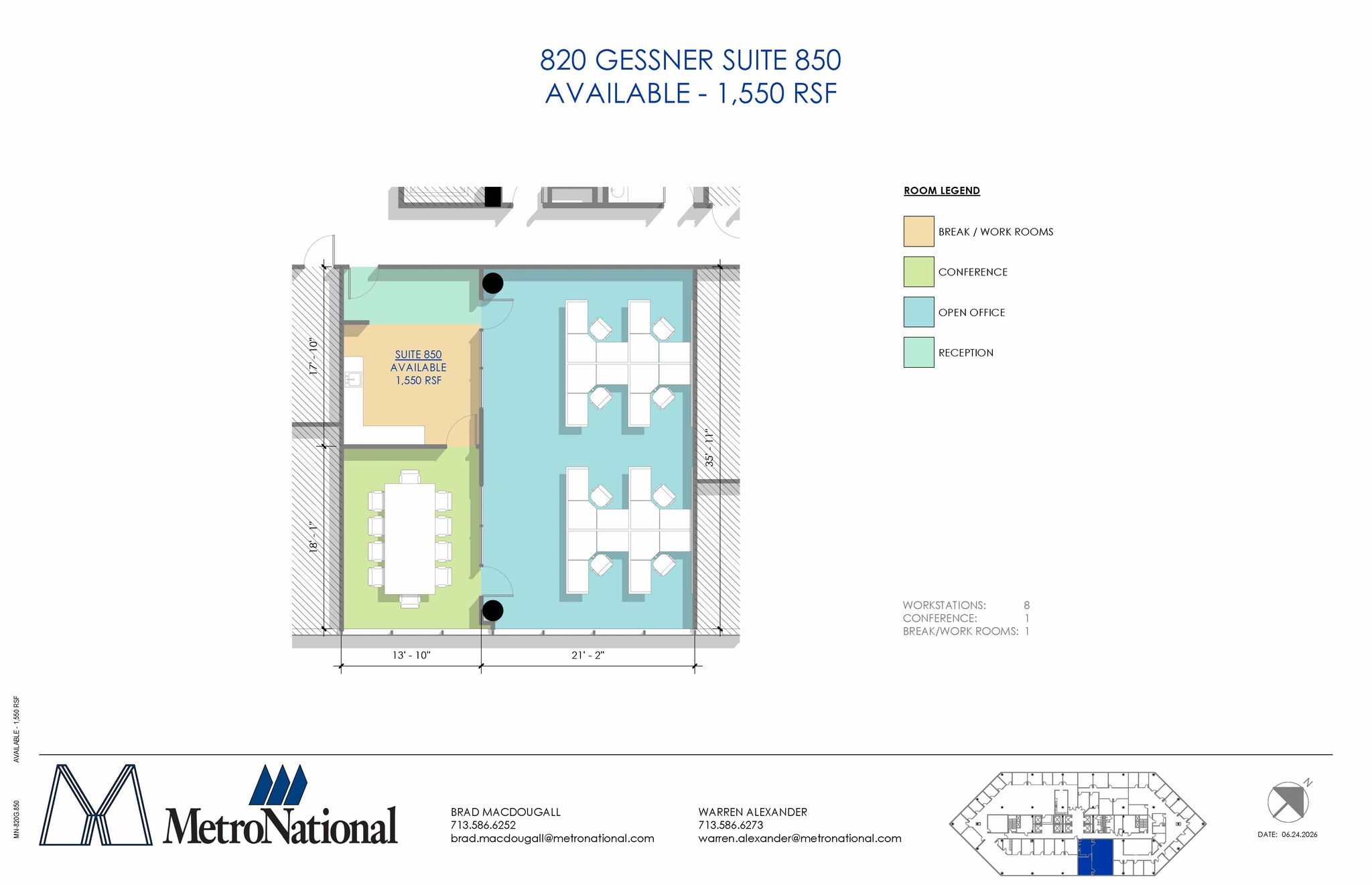 820 Gessner Rd, Houston, TX for lease Floor Plan- Image 1 of 1