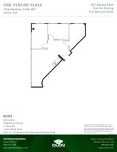 1 Venture, Irvine, CA for lease Floor Plan- Image 1 of 1