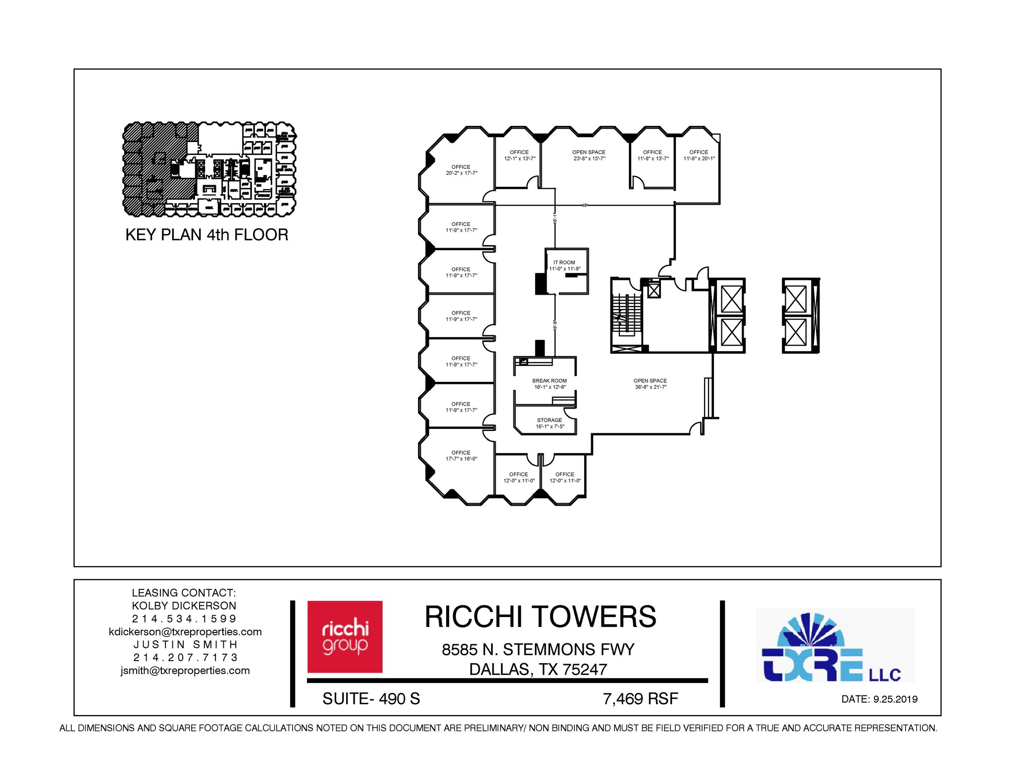 8585 N Stemmons Fwy, Dallas, TX à louer Plan d  tage- Image 1 de 1