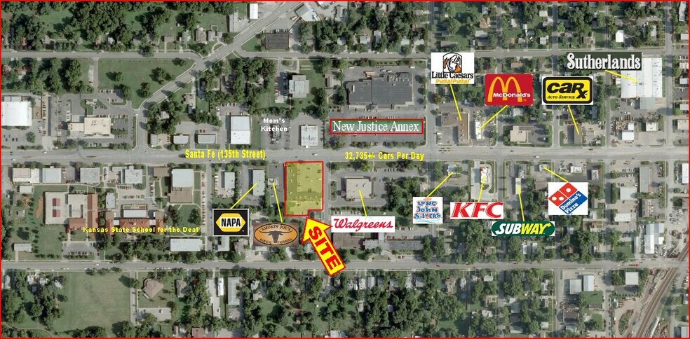 539 E Santa Fe St, Olathe, KS à louer - Aérien - Image 3 de 4