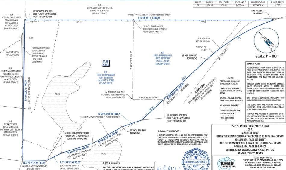 0 Jones Rd, College Station, TX à vendre - Plan de site - Image 2 de 2