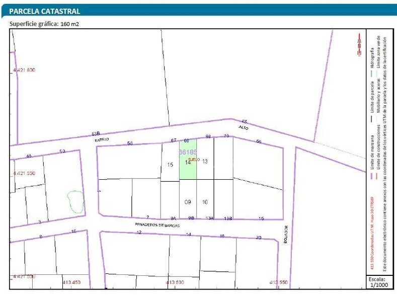 Calle Barrio Alto, 67-70, Bargas, Toledo à vendre - Plan cadastral - Image 3 de 5