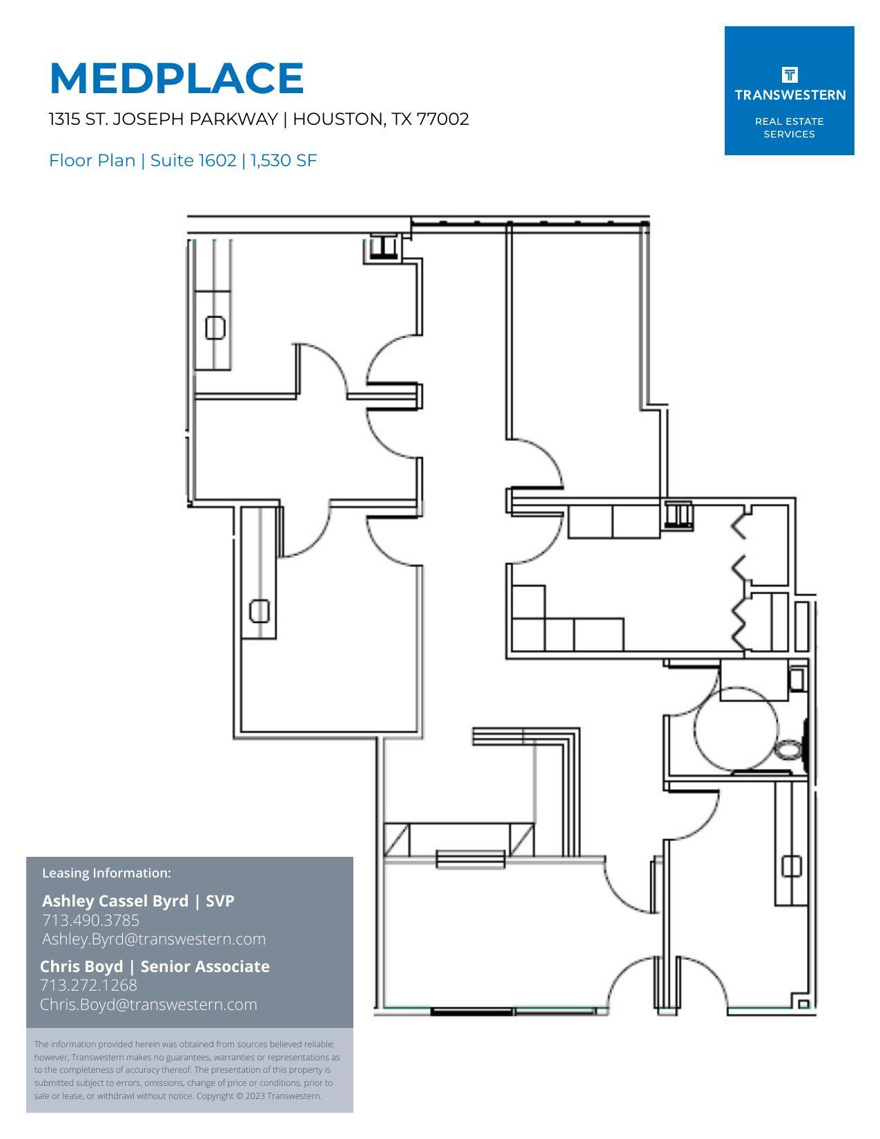 1315 St Joseph Pky, Houston, TX for lease Floor Plan- Image 1 of 2