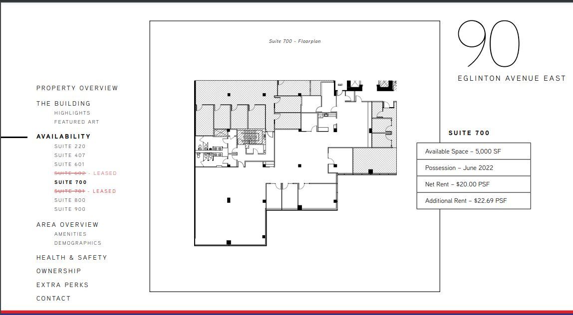 90 Eglinton Ave E, Toronto, ON for lease Floor Plan- Image 1 of 1