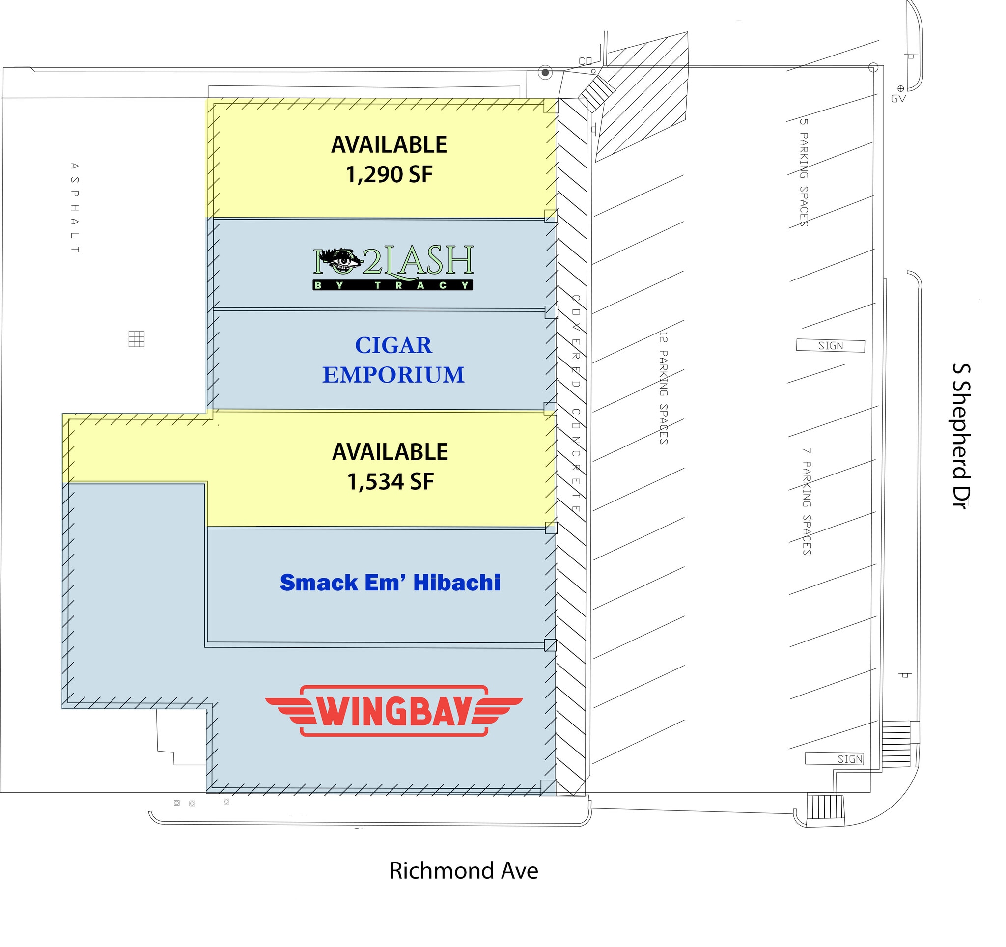 3514-3520 S Shepherd Dr, Houston, TX à louer Plan de site- Image 1 de 1