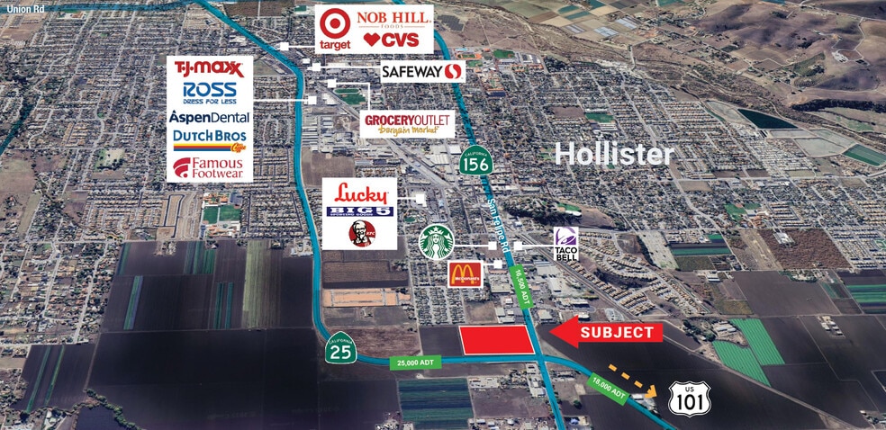 491 Rustic St, Hollister, CA for lease - Aerial - Image 2 of 3