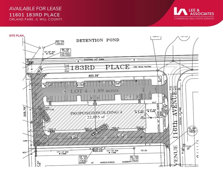 11601 183rd Pl, Orland Park, IL for lease - Site Plan - Image 2 of 4