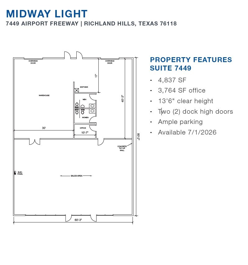 7450-7470 Dogwood Park, Richland Hills, TX for lease Floor Plan- Image 1 of 1