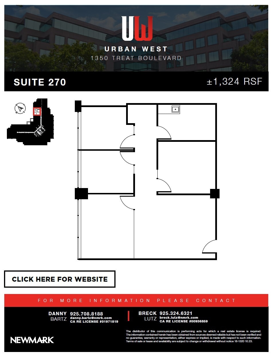 1350 Treat Blvd, Walnut Creek, CA à louer Plan d’étage- Image 1 de 1