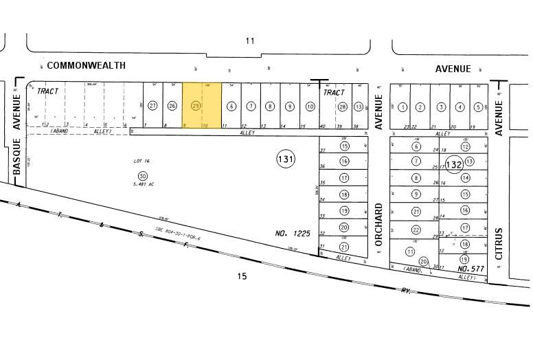 1532-1538 W Commonwealth Ave, Fullerton, CA à vendre - Plan cadastral - Image 1 de 1