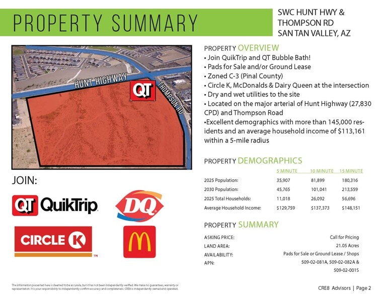 SW Hunt Hwy & Thompson Rd, San Tan Valley, AZ à vendre - Photo du bâtiment - Image 2 de 4