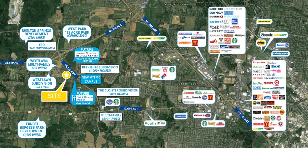 5229 Veterans Pky, Murfreesboro, TN for lease Aerial- Image 1 of 2
