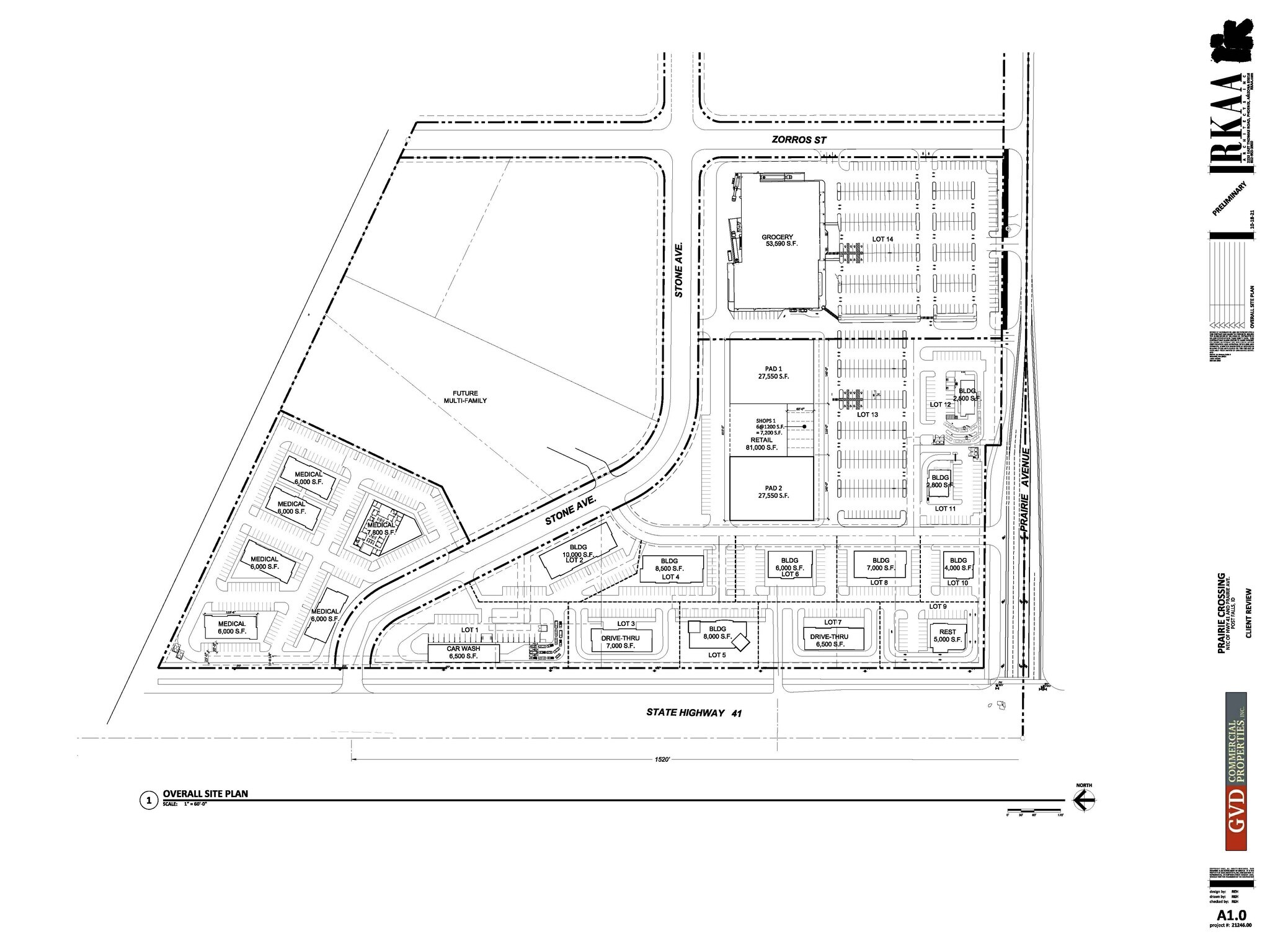 NEC Highway 41& Prairie Ave, Post Falls, ID à louer Plan cadastral- Image 1 de 4