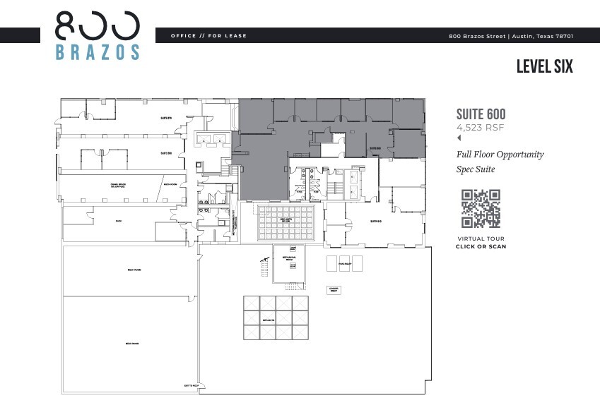 800 Brazos St, Austin, TX à louer Plan d  tage- Image 1 de 1