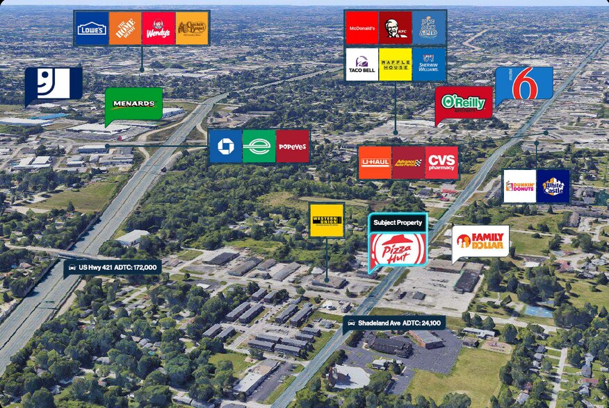 4537 N Shadeland Ave, Indianapolis, IN à vendre - Aérien - Image 2 de 2