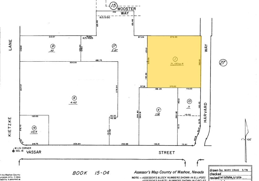 1001 Harvard Way, Reno, NV à vendre - Plan cadastral - Image 2 de 3