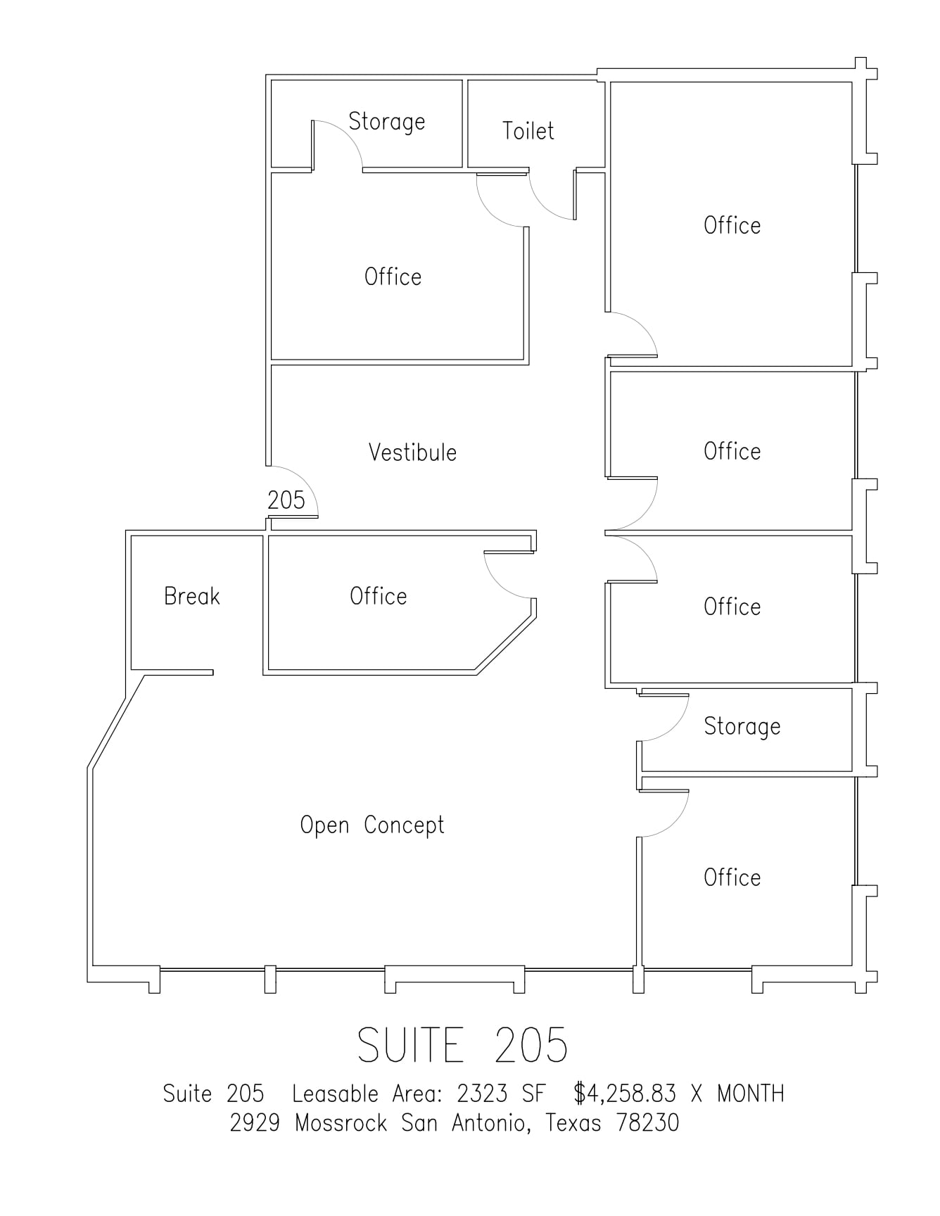 2929 Mossrock Dr, San Antonio, TX for lease Floor Plan- Image 1 of 1