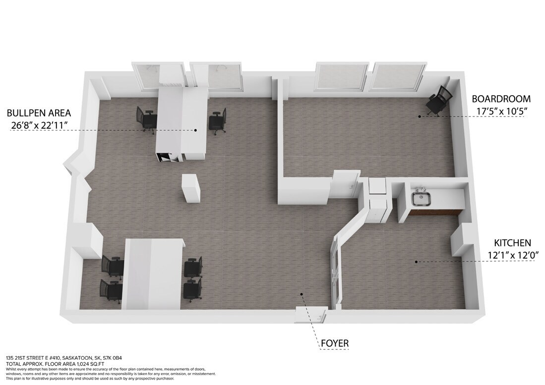 111 2 Ave S, Saskatoon, SK for lease Floor Plan- Image 1 of 3