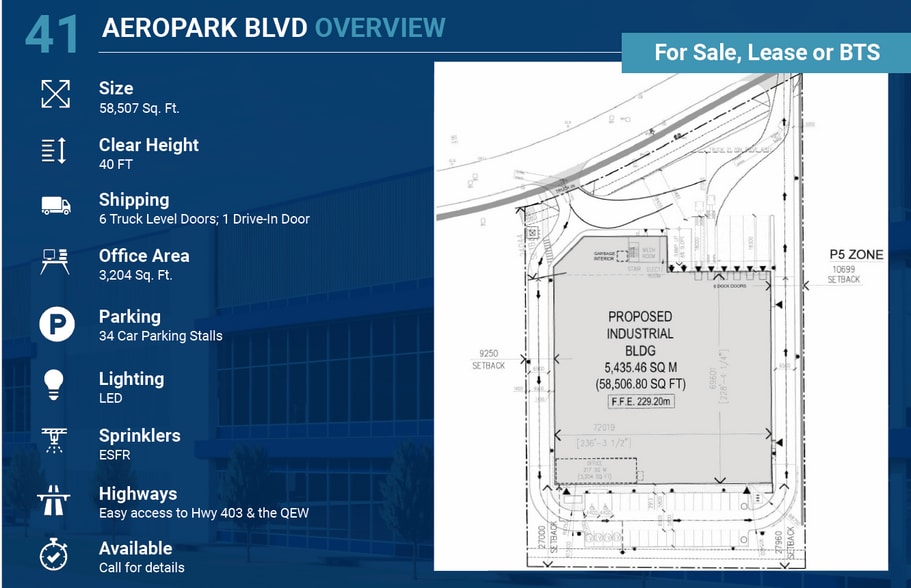 41 Aeropark Blvd, Hamilton, ON for lease - Site Plan - Image 2 of 2