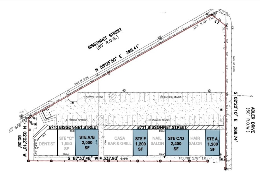 5711-5713 Bissonnet St, Houston, TX for lease - Site Plan - Image 3 of 4